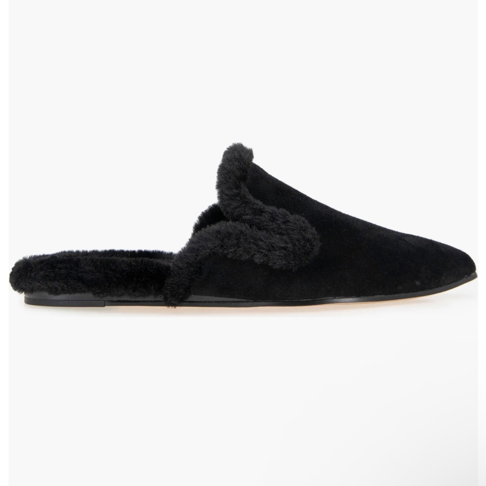 Splendid Liza Sherpa Women's Black Fur Shearling Mules, Size 10, New In Box - Picture 5 of 7